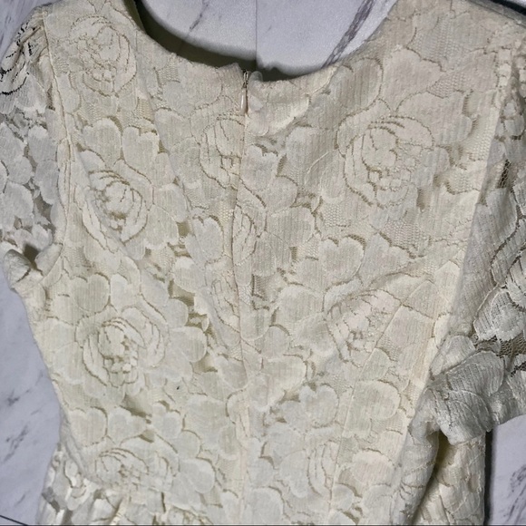 Forever 21 Lace Short Sleeve Peplum Top SZ S - Picture 5 of 6